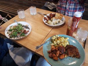 Sorry, we started eating the vegan breakfast! at Bearcat Cafe - CBD in New Orleans