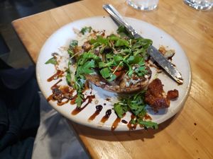 Mushroom toast at Bearcat Cafe - CBD in New Orleans