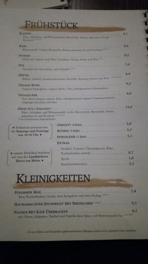 Speisekarte 3 at Quartier Mayence in Mainz