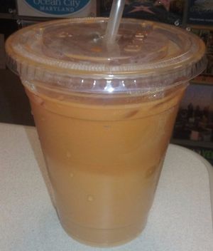 Thai iced tea. at Loving Hut in Houston