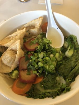 Wonton soup at Loving Hut in Houston