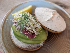 Vegan bagel at Wilde & Co in Darlinghurst