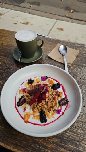 Granola with Superfood Latte at Wilde & Co in Darlinghurst