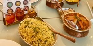 Chana Masala with Rice and peas  at Accha in Chiang Rai