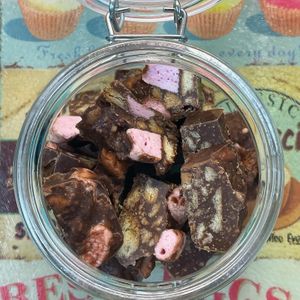 Homemade chocolate orange vegan rocky road  at Brookmans Bakery in Hatfield