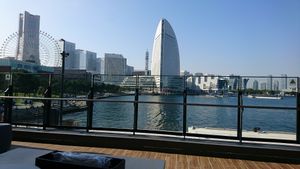 Outdoor seats at L'Antica Pizzeria da Michele in Yokohama