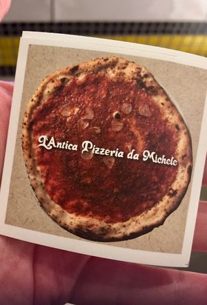Free stickers! at L'Antica Pizzeria da Michele in Yokohama
