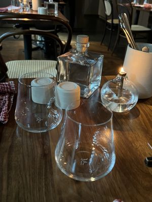 No water! There’s free vodka in this bottle!  at Leuchtendroter in Frankfurt