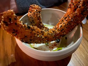Pumpkin with a cucumber mint sauce at Leuchtendroter in Frankfurt