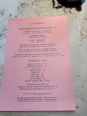 menu  at Leuchtendroter in Frankfurt