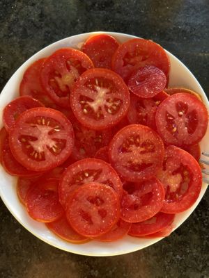 Tomato “salad"  at Cafe Boho in Udaipur