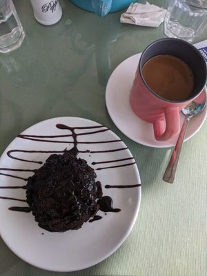 Vegan brown and soy masala chai at Cafe Boho in Udaipur