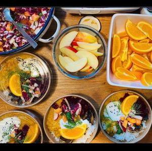 colourful kitchen at LiLa's Food in Oberwart