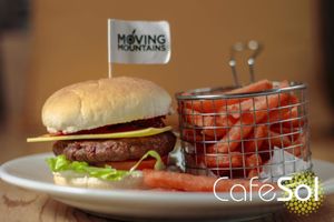 Moving Mountains Vegan Burger  at Cafe Sol in Birmingham