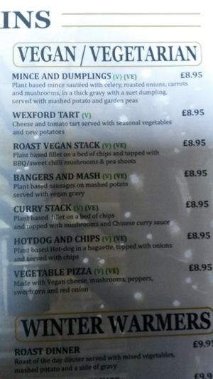 Menu at Lakeside Inn in Wardley