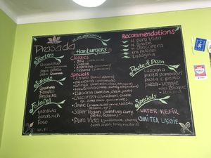 menu at Prasada in Cusco