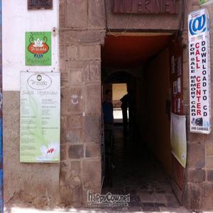 Old location, from 2010. view from the street, into the alley that IS Prasada at Prasada in Cusco