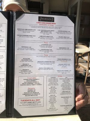 Menu at Boubouffe Mediterranean Grille in Long Beach