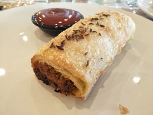 Vegan sausage roll at Bean in the Woods in Ringwood