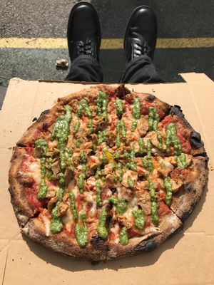 The Protein Punch on hemp base. One of my favourite pizzas in the world. :) at Picky Wops in East London