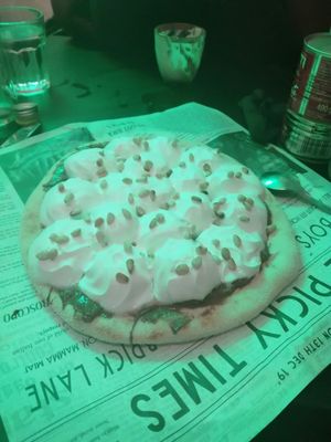 Chocolate dessert pizza at Picky Wops in East London