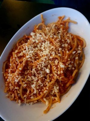 Pasta bolognese at Picky Wops in East London