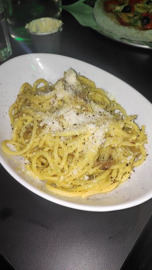 Close up carbonara at Picky Wops in East London