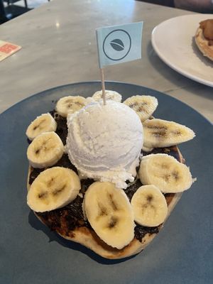  Choc banana vegan pancakes at The Pancake Parlour in Docklands