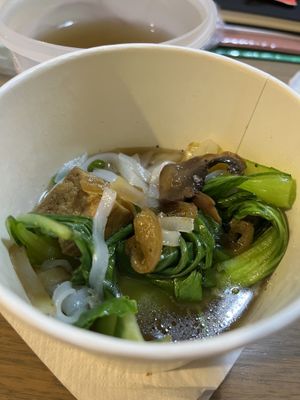 All combined the tofu & mushroom noodle soup!  Yum!  at misschu in South Yarra