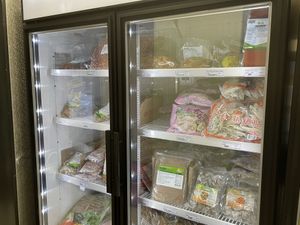 frozen vegan meats at Orii - Vegan and Vegetarian Market in Edmonton