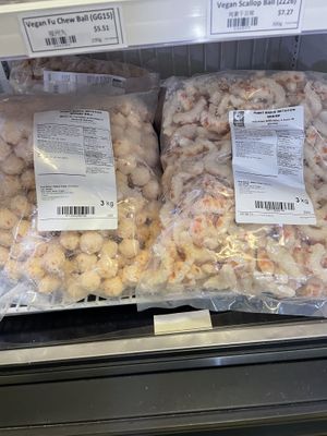 imitation shrimp  at Orii - Vegan and Vegetarian Market in Edmonton