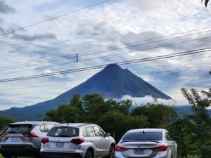 View from the parking lot at Essence Arenal in El Castillo