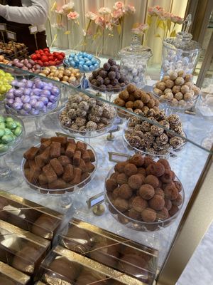 Various truffles (some of which are vegan)  at Mary - Grand Place in Brussels