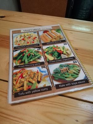 Vegetarian menu at Markintiny in Bangkok