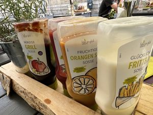 sauces  at Hans im Glück in Saarlouis