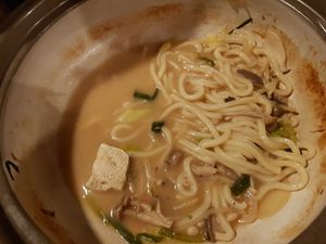 They will use the last soup to cook udon(Japanese noodles). very tastefully. at Fushya in Hakuba