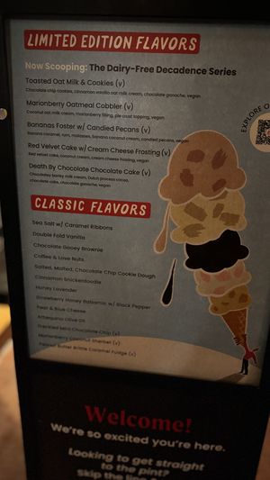 Menu does change. So each visit can be a new experience   at Downtown Disney - Salt & Straw in Anaheim