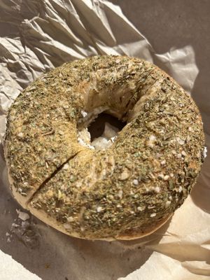 Herb Bagel with Follow Your Heart Cream Cheese  at Big Bon Bodega in Savannah