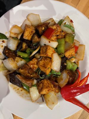 Spicy Thai eggplant with tofu at Bangkok House Too in Moab
