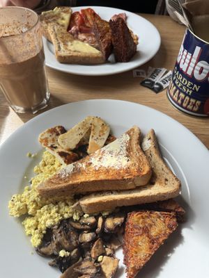 breakfast with added halloumi and no tomatoes/beans  at Boston Tea Party in Taunton