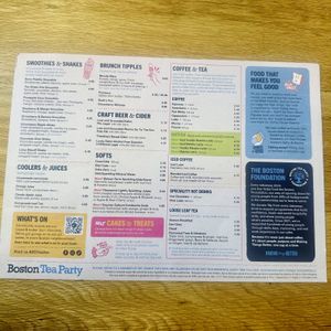 Menu Drink  at Boston Tea Party in Taunton