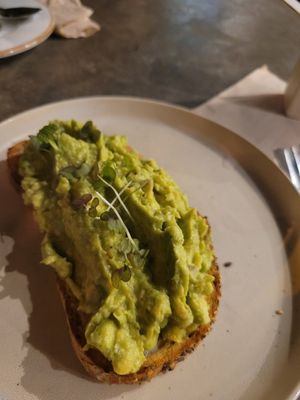 Avocado tostada (sourdough bread 😍) at Smash Avocaderia y Cafe in Medellin