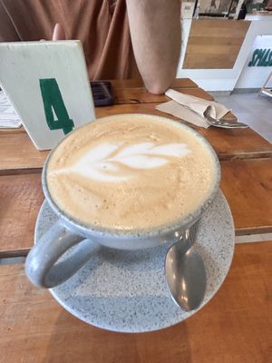 Almond milk latte   at Smash Avocaderia y Cafe in Medellin
