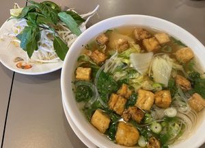 Veggie & tofu pho w/veggie broth and side add-ons for the pho  at PHO 5UP in Annapolis