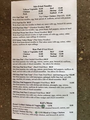 Menu p 3 at Pim's Thai Orchid in Lebanon