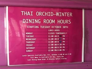 Hours, January 2020 at Pim's Thai Orchid in Lebanon