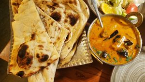 Eggplants and not no good vegans naans at Amrit in Berlin