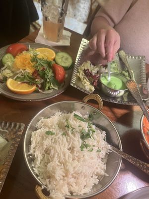 Riz parfumé légumes et no chicken sauce masala  at Amrit in Berlin