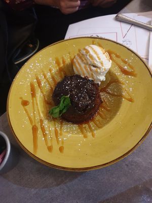 Sticky toffee pudding and vegan ice cream at The Quills in Rochester