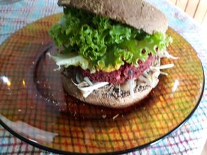 Red bean burger at MacroBio in Florianopolis